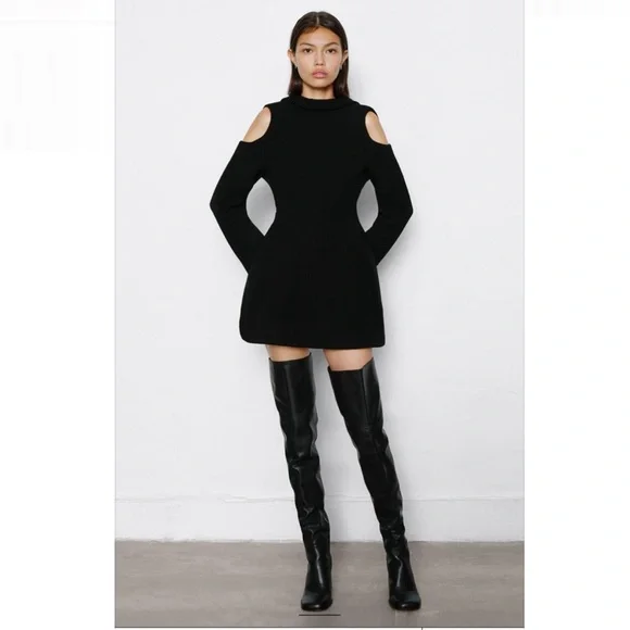 ABSOLUTELY NEW High-Heel Leather Over-the-Knee Boots - Black - Picture 2 of 7